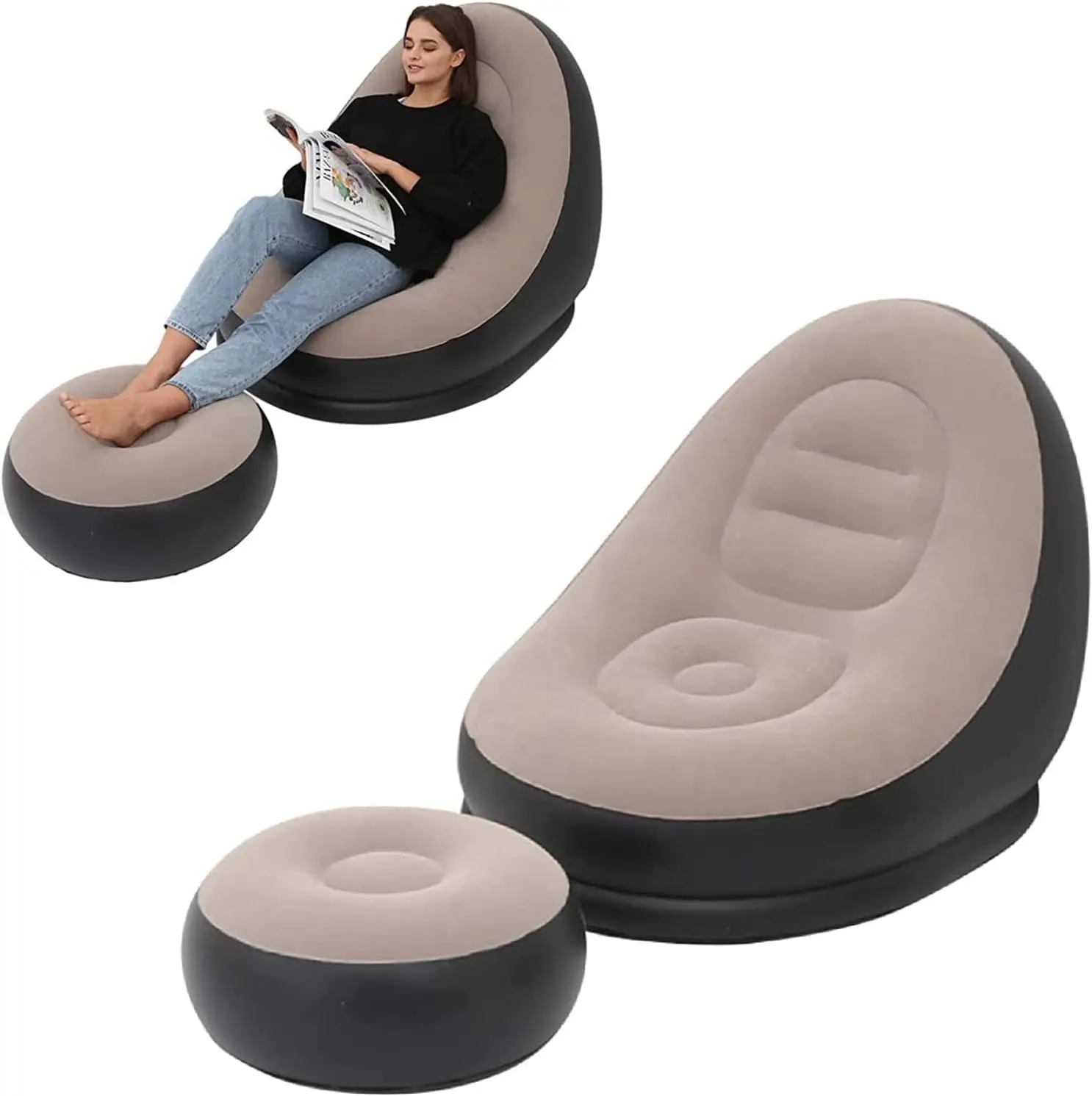 Inflatable Lounge Chair For Adults, Folding Portable Lazy Sofa With Foot Stool Lazy Flocking Recliner Chair Air Couch Sofa For
Inflatable Lounge Chair For Adults, Folding Portable Lazy Sofa With Foot Stool Lazy Flocking Recliner Chair Air Couch Sofa For