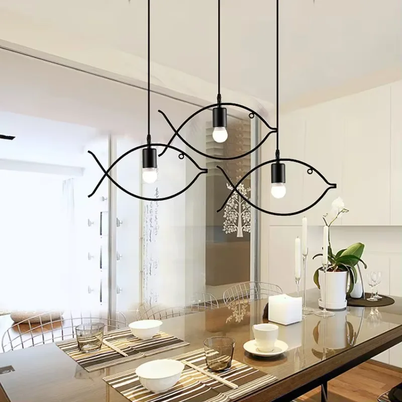 Retro Industrial Style Creative Lamp Personality Modern Simple Iron Single-head Fish-shaped Chandelier Led Home Lighting Room
Retro Industrial Style Creative Lamp Personality Modern Simple Iron Single-head Fish-shaped Chandelier Led Home Lighting Room