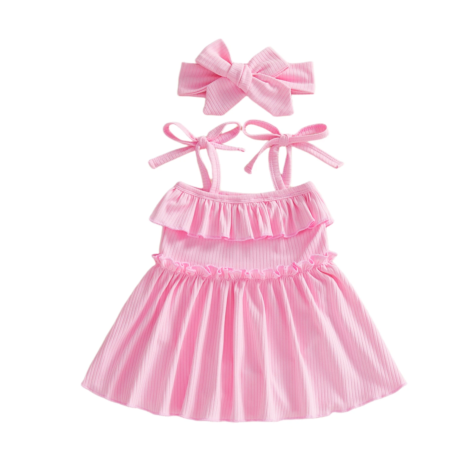 Adorable Baby Girl Pink Floral Print Sleeveless Romper Dress with Matching Bow Headband Set for Summer Fun
Adorable Baby Girl Pink Floral Print Sleeveless Romper Dress with Matching Bow Headband Set for Summer Fun