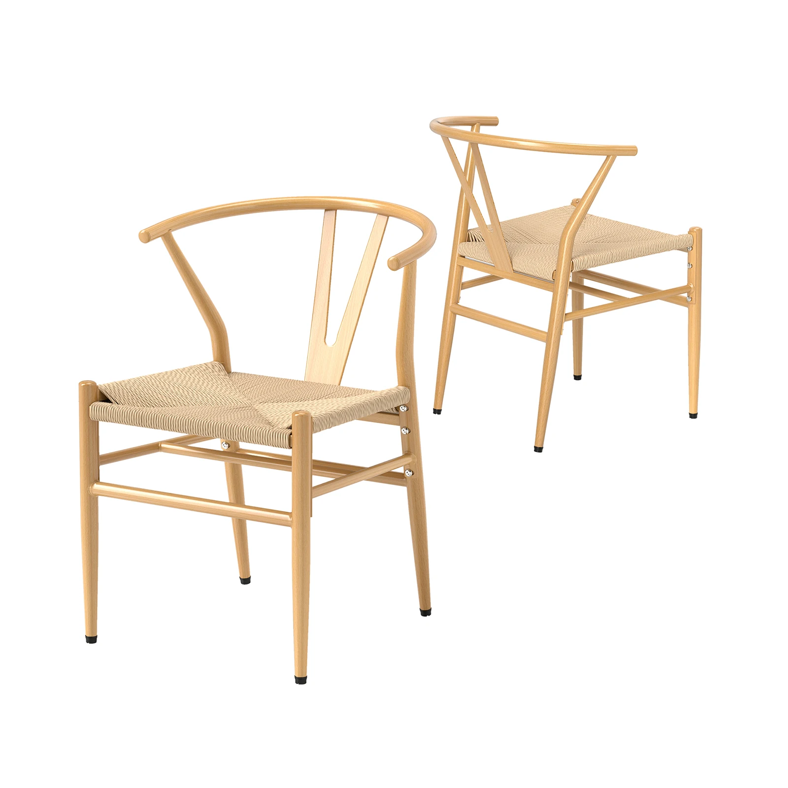 Modern Dining Chair Set of 2 Weave Kitchen Armchairs w/ Y-Shaped Curved Backrest
Modern Dining Chair Set of 2 Weave Kitchen Armchairs w/ Y-Shaped Curved Backrest