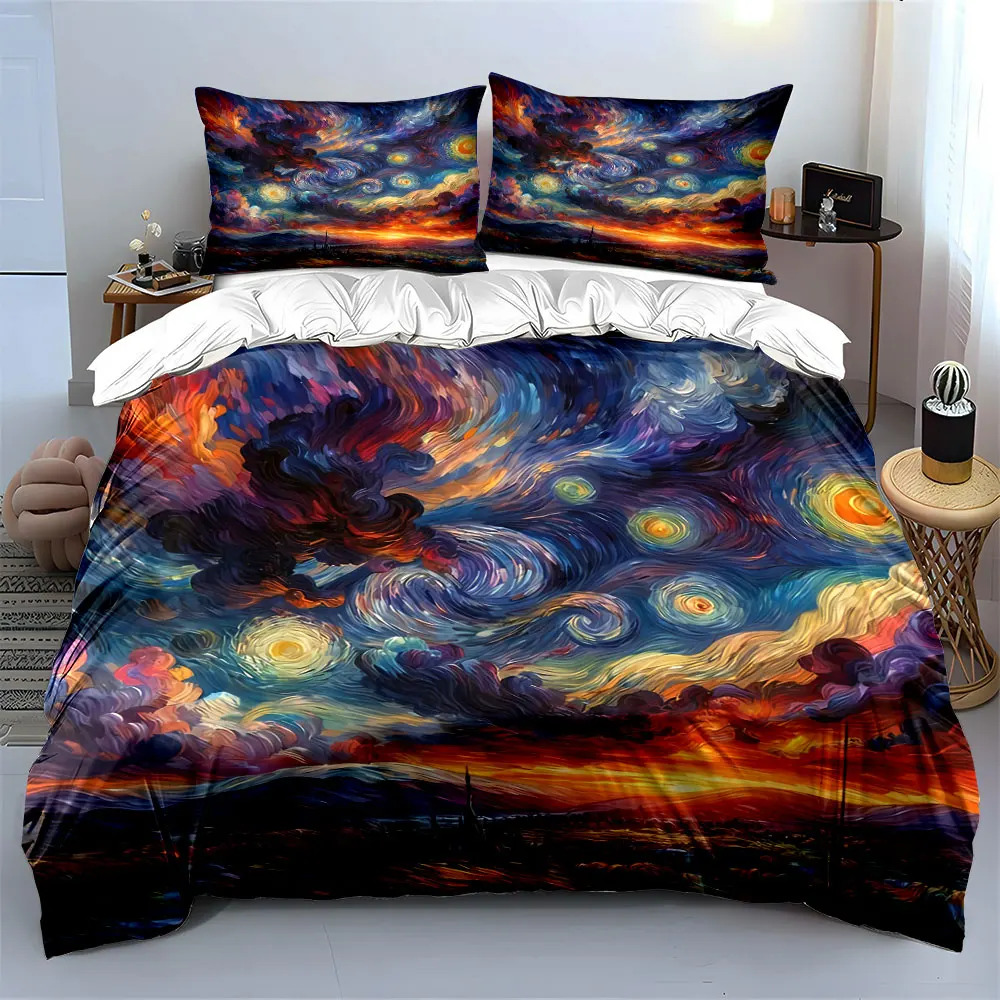 "Starry Sky Art Decor Set" Bedding Set with 1 Duvet Cover 2 Pillowcases Single Double King Queen, Gift
"Starry Sky Art Decor Set" Bedding Set with 1 Duvet Cover 2 Pillowcases Single Double King Queen, Gift