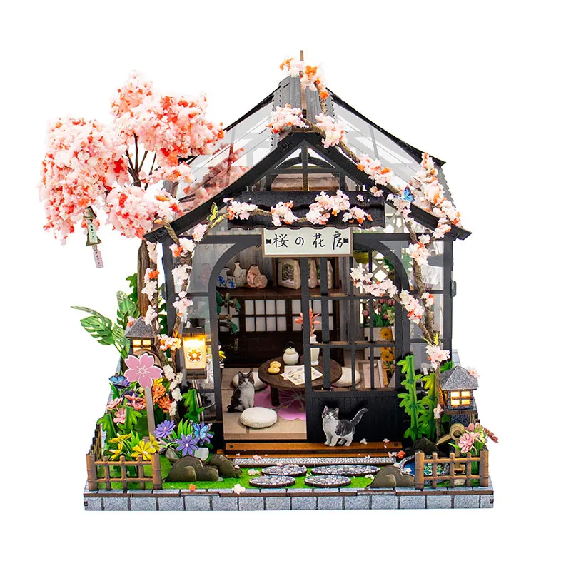 DIY Japanese Sakura Greenhouse Dollhouse Kit LED Light 3D Wooden Miniature House Model Creative Handmade Gift For Friends Family
DIY Japanese Sakura Greenhouse Dollhouse Kit LED Light 3D Wooden Miniature House Model Creative Handmade Gift For Friends Family