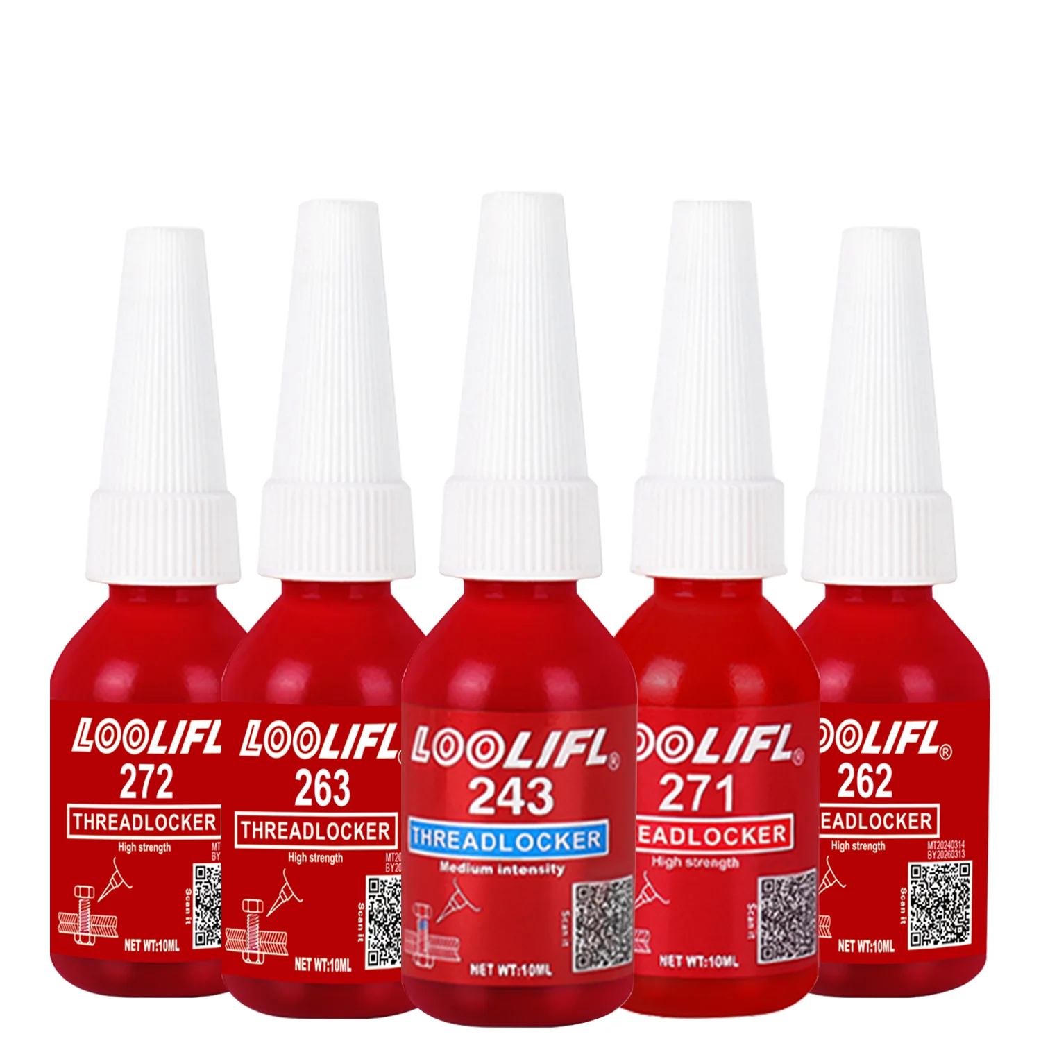 243 263 262 271 272 Threadlocker Medium & High Strength Be Suitable For Anti-Loose For Metal Fasteners Bolts Nuts Anti-Vibration
243 263 262 271 272 Threadlocker Medium & High Strength Be Suitable For Anti-Loose For Metal Fasteners Bolts Nuts Anti-Vibration
