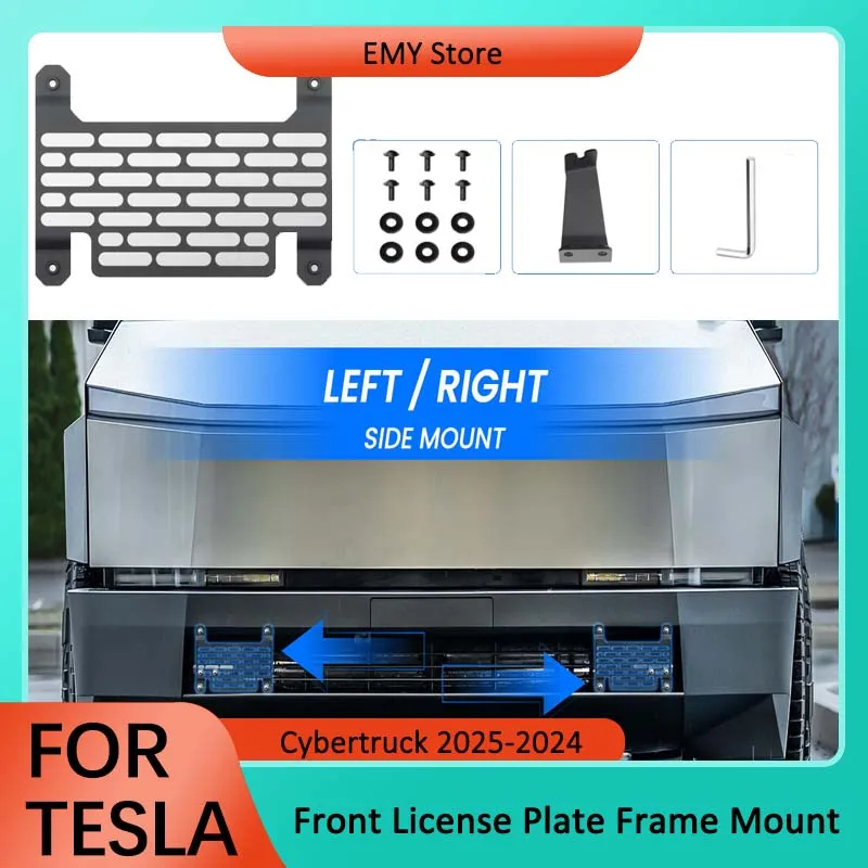 Держатель номерного знака для Tesla Cybertruck 2024 2025, черный алюминиевый сплав, рамка для переднего номерного знака, крепление, внешние аксессуары
Держатель номерного знака для Tesla Cybertruck 2024 2025, черный алюминиевый сплав, рамка для переднего номерного знака, крепление, внешние аксессуары