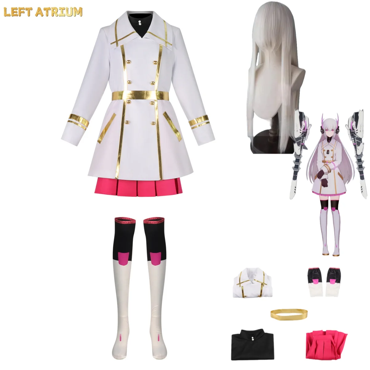 Anime Game GRAY RAVEN:PUNISHING Liv Eclipse Cosplay Costume White Dress Combat Uniform Wig Woman Sexy Halloween Suit
Anime Game GRAY RAVEN:PUNISHING Liv Eclipse Cosplay Costume White Dress Combat Uniform Wig Woman Sexy Halloween Suit