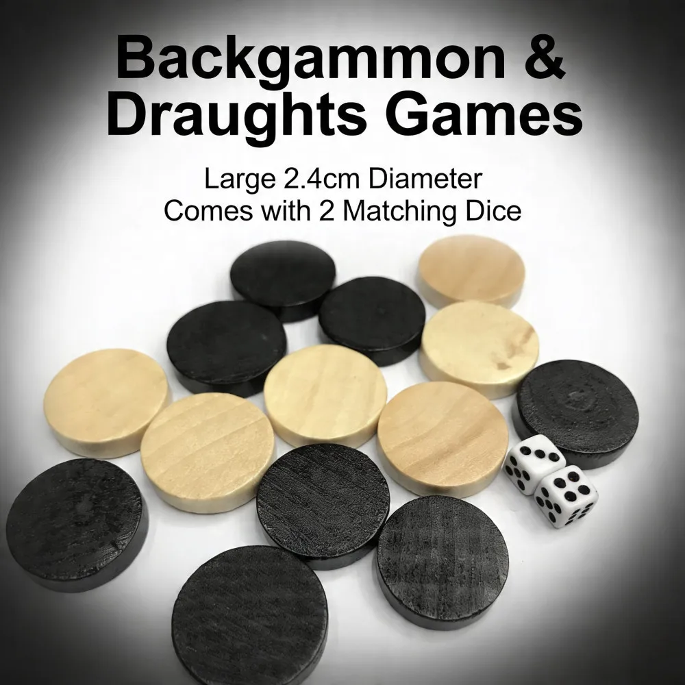 32pcs/set Wooden Draughts Checkers Board Game Backgammon Chess Pieces for Children 30pcs Chess Pieces and 2pcs Dices
32pcs/set Wooden Draughts Checkers Board Game Backgammon Chess Pieces for Children 30pcs Chess Pieces and 2pcs Dices