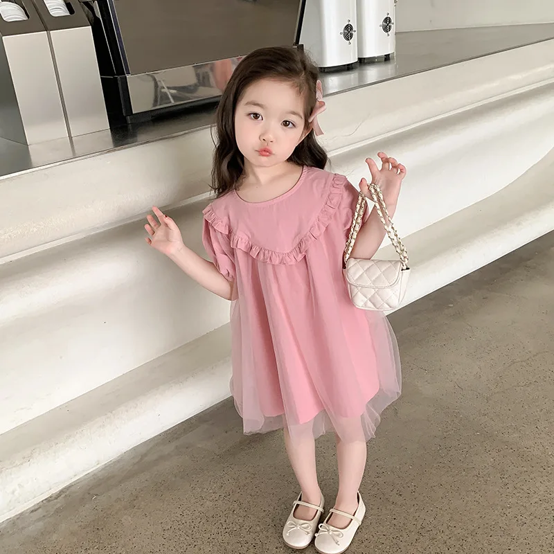 Girl Cotton Clothes Mesh Lace Spring Summer Tops Children's Korean Baby Dress Girl Princess Dress Lace Gauze Dress
Girl Cotton Clothes Mesh Lace Spring Summer Tops Children's Korean Baby Dress Girl Princess Dress Lace Gauze Dress