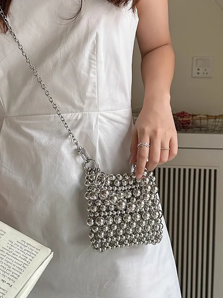 Silver Pearl Woven Chain Bag Women's Handbag oulder Bag Faion Summer New Design Korean Sle Jewelry Accories
Silver Pearl Woven Chain Bag Women's Handbag oulder Bag Faion Summer New Design Korean Sle Jewelry Accories