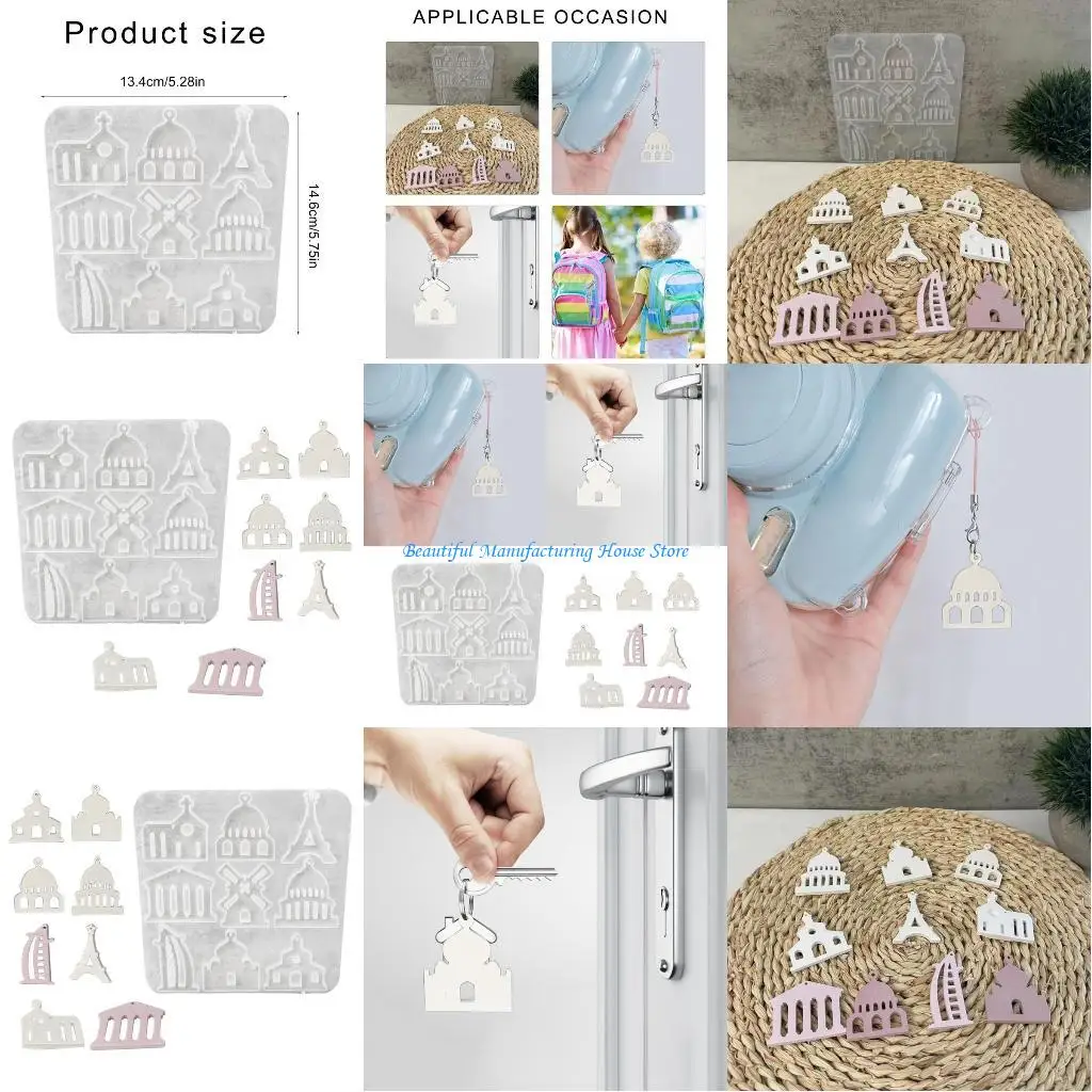 E56A Castles Charm Silicone Mold for Earrings Stylish Earring Pendant Epoxy Mould Jewelry Making Supplies for Women Girls
E56A Castles Charm Silicone Mold for Earrings Stylish Earring Pendant Epoxy Mould Jewelry Making Supplies for Women Girls