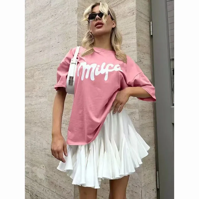 Summer Mid-Length Short Sleeve T-Shirt Versatile Sweet Printed Letter Loose Short Sleeve Women's T-Shirt Fashion Top
Summer Mid-Length Short Sleeve T-Shirt Versatile Sweet Printed Letter Loose Short Sleeve Women's T-Shirt Fashion Top