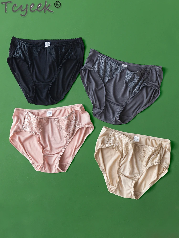 Tcyeek 100% Mulberry Silk Woman Panties Lace Sexy Panties Thin Breathable Briefs Plus Size Underpants Woman Calzones Para Mujer
Tcyeek 100% Mulberry Silk Woman Panties Lace Sexy Panties Thin Breathable Briefs Plus Size Underpants Woman Calzones Para Mujer