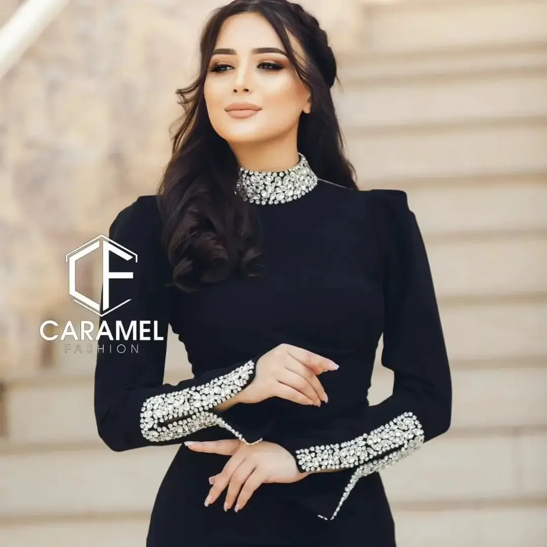 Saudi Arabia Mermaid Long Sleeves Prom Dresses High Neck Beadings Crystals Evening Gowns Side Split Floor Length Party Dresses
Saudi Arabia Mermaid Long Sleeves Prom Dresses High Neck Beadings Crystals Evening Gowns Side Split Floor Length Party Dresses