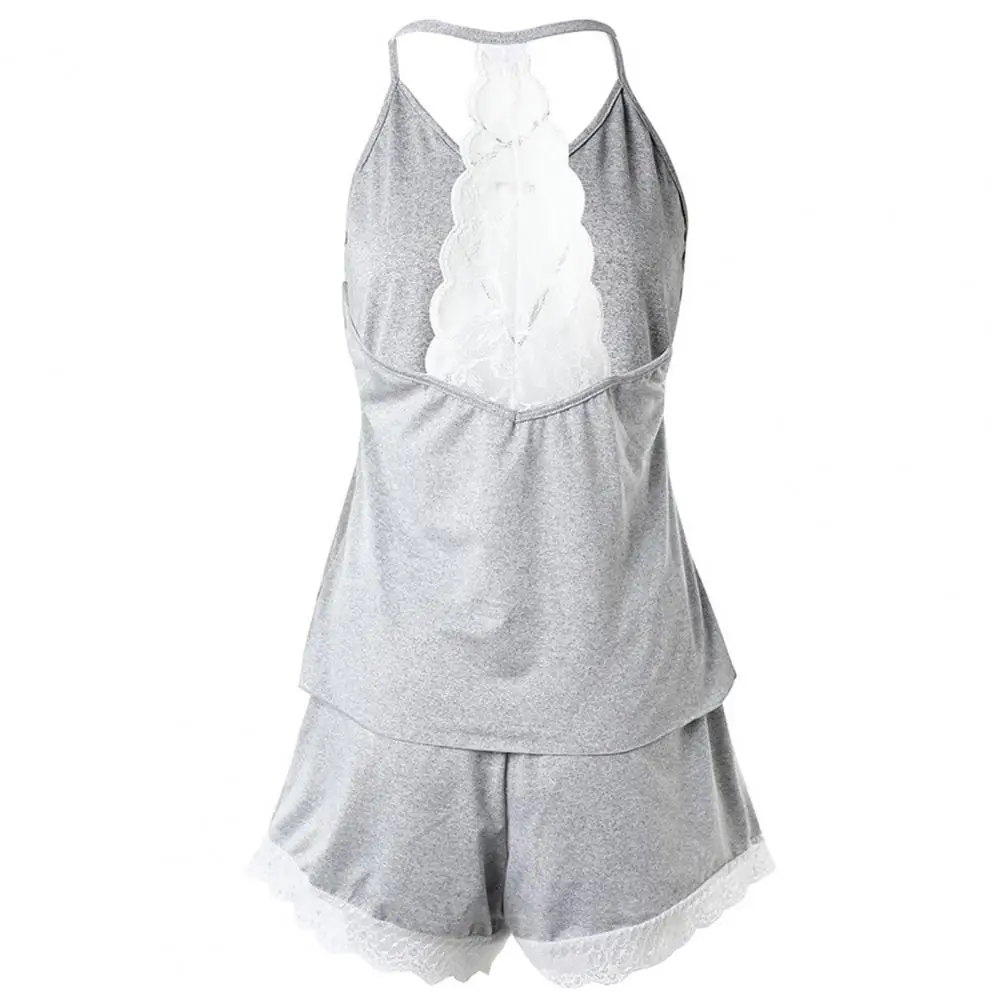 Lady Summer Sleep Set Elegant Lace Summer Pajama Set with Off Shoulder V Neck Vest Elastic Waist Shorts Women's for Daily
Lady Summer Sleep Set Elegant Lace Summer Pajama Set with Off Shoulder V Neck Vest Elastic Waist Shorts Women's for Daily
