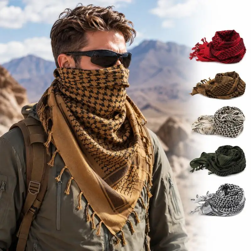Houndstooth Shemagh Scarf, Lightweight Breathable Tactical Head Wrap for Hiking Camping Outdoor Travel
Houndstooth Shemagh Scarf, Lightweight Breathable Tactical Head Wrap for Hiking Camping Outdoor Travel