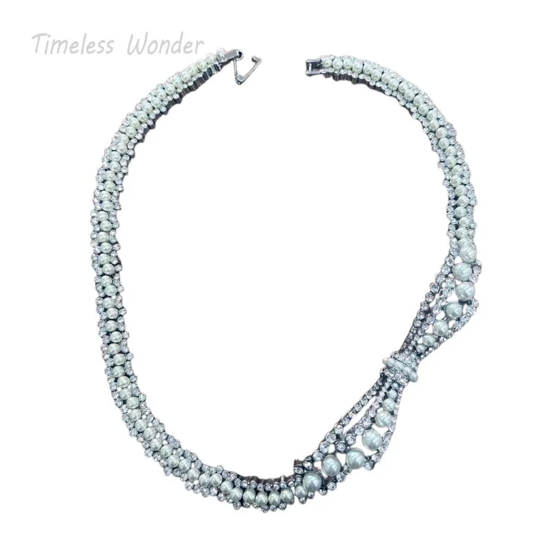 Timeless Wonder Fancy Zircon Geo Beaded Bowknot Necklaces for Women Designer Jewelry Runway Rare Top Bride Gift Sweet Mix 2516
Timeless Wonder Fancy Zircon Geo Beaded Bowknot Necklaces for Women Designer Jewelry Runway Rare Top Bride Gift Sweet Mix 2516