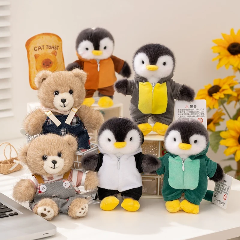 18cm Cute Animal Series Plush Pendant Dress up Penguins And Bear Plush Doll Exquisite Soft Animal Doll Backpack Decor
18cm Cute Animal Series Plush Pendant Dress up Penguins And Bear Plush Doll Exquisite Soft Animal Doll Backpack Decor