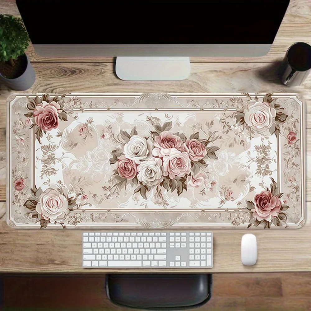Elegant Baroque Rose Large Desk Mat, Vintage Floral Non-Slip Mouse Pad for Home Office
Elegant Baroque Rose Large Desk Mat, Vintage Floral Non-Slip Mouse Pad for Home Office