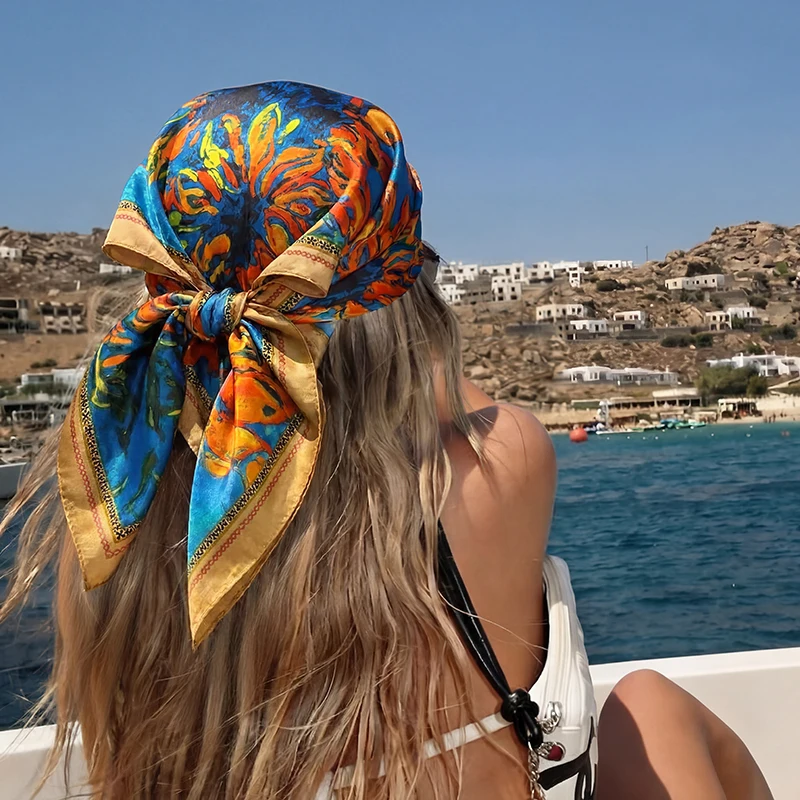 Vintage Sunflower Print Square Scarf Satin Silk Bandana Fashion Hijab for Women Beach Vacation Outfit Neck Hairband Accessory
Vintage Sunflower Print Square Scarf Satin Silk Bandana Fashion Hijab for Women Beach Vacation Outfit Neck Hairband Accessory