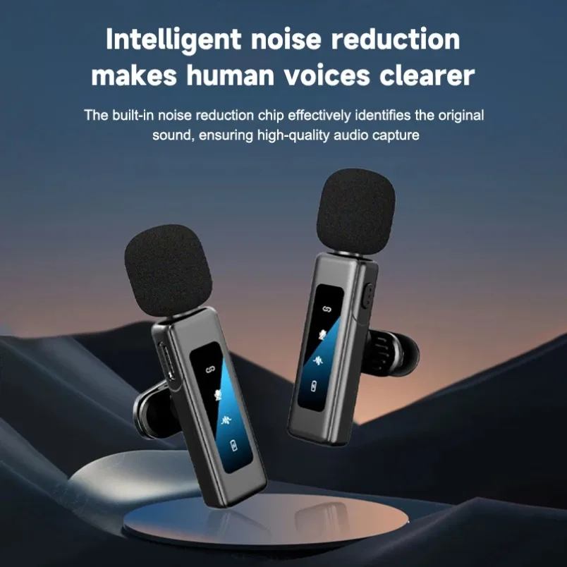 2-in-1 Wireless Lavalier Microphone Dual Channel DSP Noise Reduction with Charging While Recording for Vlogger Live Broadcast
2-in-1 Wireless Lavalier Microphone Dual Channel DSP Noise Reduction with Charging While Recording for Vlogger Live Broadcast