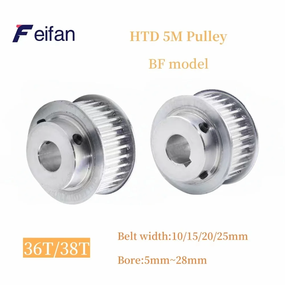 BF Type 36T/38Teeth HTD 5M Timing Pulley Bore 5/6/8/10/12/15/16/20/28mm for 10/15/20/25 mm Width Belt Used In Linear Pulley 5GT
BF Type 36T/38Teeth HTD 5M Timing Pulley Bore 5/6/8/10/12/15/16/20/28mm for 10/15/20/25 mm Width Belt Used In Linear Pulley 5GT