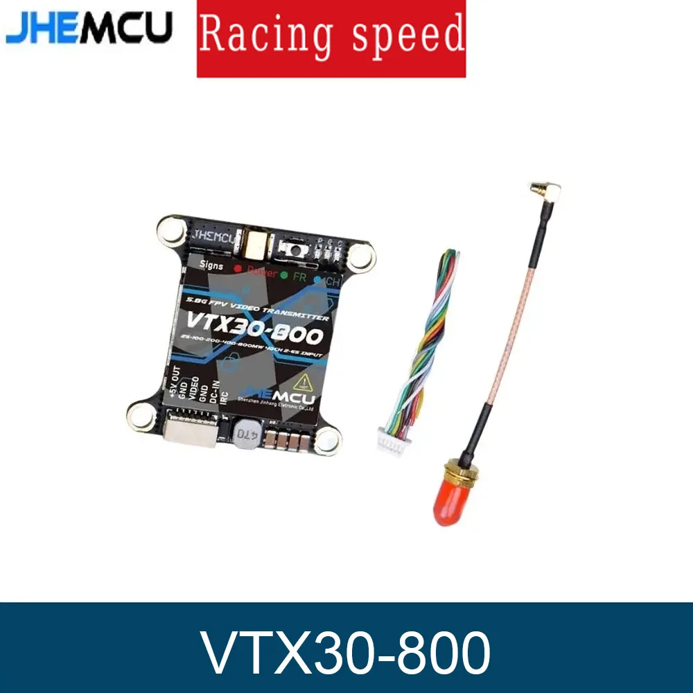 JHEMCU VTX30-800 5,8G 40CH PitMode 25 МВт 100 МВт 200 МВт 400 МВт 800 МВт Регулируемый VTX 2-6S 30X30 мм для RC FPV Racing Freestyle Drone
JHEMCU VTX30-800 5,8G 40CH PitMode 25 МВт 100 МВт 200 МВт 400 МВт 800 МВт Регулируемый VTX 2-6S 30X30 мм для RC FPV Racing Freestyle Drone
