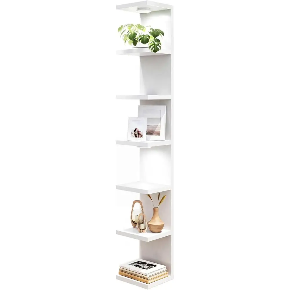 7-Tier Floating Wall Shelf Unit with LED Lights, White - Home Organizer Display
7-Tier Floating Wall Shelf Unit with LED Lights, White - Home Organizer Display