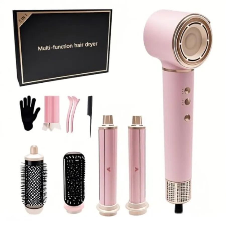 5 in 1 Hot Air Styler Hair Dryer Brush for Fast Drying Curling Volumizing and Straightening Frizz-Free and No Heat Damage for S
5 in 1 Hot Air Styler Hair Dryer Brush for Fast Drying Curling Volumizing and Straightening Frizz-Free and No Heat Damage for S