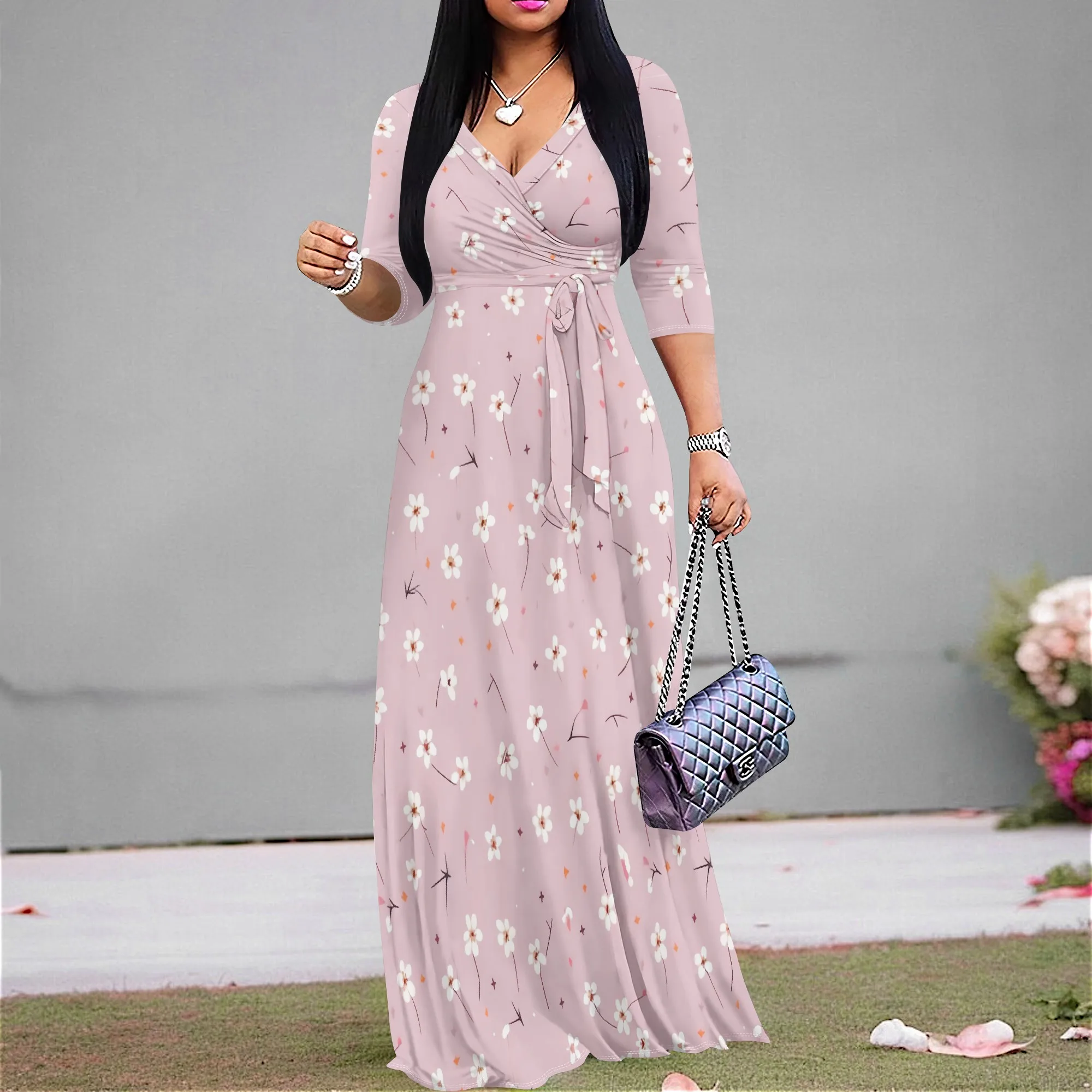 Women's Mauve Floral Maxi Dress Wrap V Neck Elegant Spring Long Sleeve Church Wedding Guest Dress S-3XL
Women's Mauve Floral Maxi Dress Wrap V Neck Elegant Spring Long Sleeve Church Wedding Guest Dress S-3XL