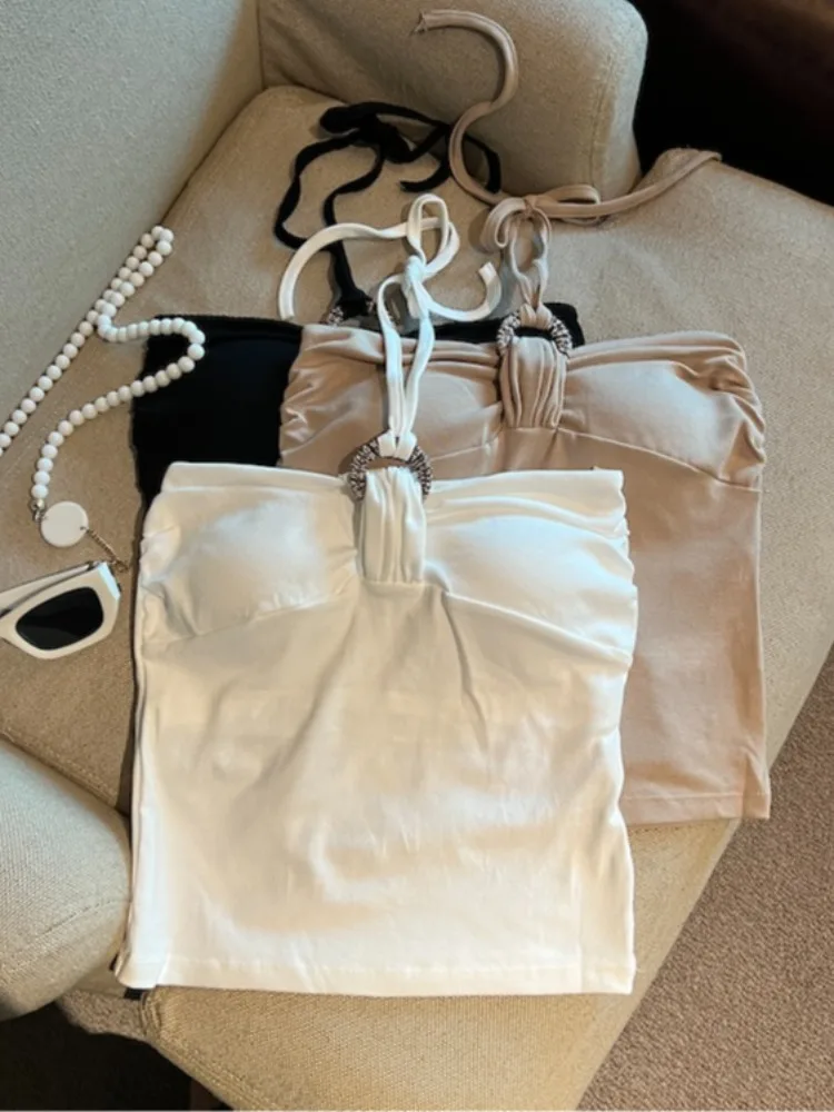 American Hot Girl Style White Fashion Halter Top Summer New High-End Unique Beautiful Slimming Top Women's Knitted Vest Strap
American Hot Girl Style White Fashion Halter Top Summer New High-End Unique Beautiful Slimming Top Women's Knitted Vest Strap