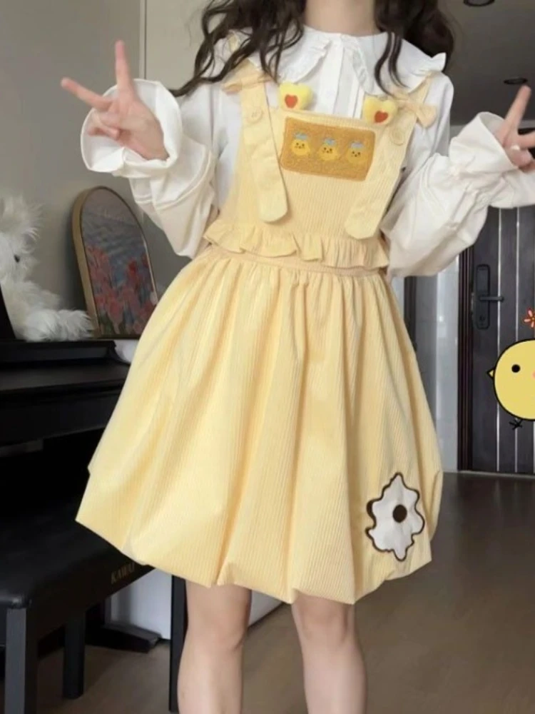 Japanese Sweet Slim Waist Bow Strap Dresses+ Y2k Lapel Neck Long Sleeve White Shirt Women 2025 Summer New Two Piece Sets
Japanese Sweet Slim Waist Bow Strap Dresses+ Y2k Lapel Neck Long Sleeve White Shirt Women 2025 Summer New Two Piece Sets