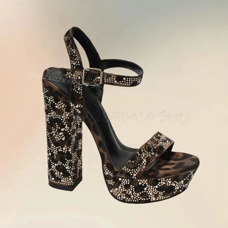 Crystal Leopard Print Open Toe Platform Sandals Ankle Buckle Strap Women Shoes Chunky High Heels Novel 2026 Zapatos Para Mujere
Crystal Leopard Print Open Toe Platform Sandals Ankle Buckle Strap Women Shoes Chunky High Heels Novel 2026 Zapatos Para Mujere
