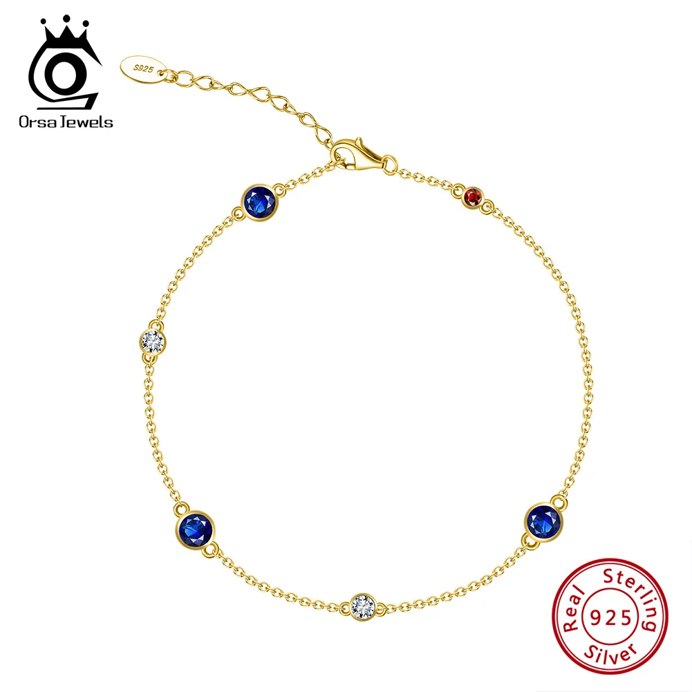 ORSA JEWELS Charm Gemstones Zirconia Bracelet 925 Sterling Silver Small Colorful Round CZ Chain Bracelet Party Jewelry EQB27
ORSA JEWELS Charm Gemstones Zirconia Bracelet 925 Sterling Silver Small Colorful Round CZ Chain Bracelet Party Jewelry EQB27