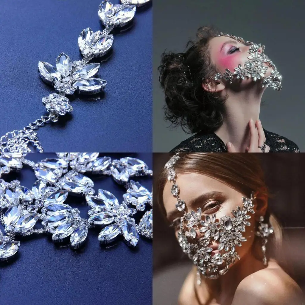 Glitter Rhinestones Hollow Face Covering Ball Party Nightclub Women Jewelry
Glitter Rhinestones Hollow Face Covering Ball Party Nightclub Women Jewelry