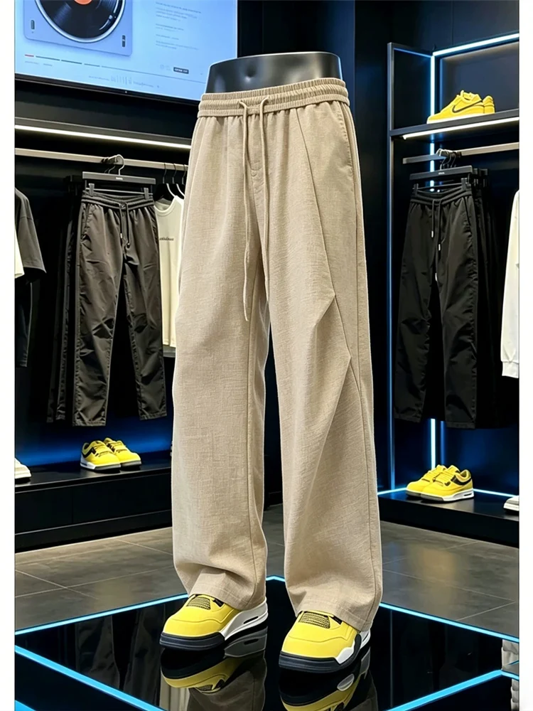 Retro Pleated Linen-Like Men's Summer Lightweight Drapey Straight Leg Casual Pants Loose Wide Leg Loose Fit Casual Trousers
Retro Pleated Linen-Like Men's Summer Lightweight Drapey Straight Leg Casual Pants Loose Wide Leg Loose Fit Casual Trousers