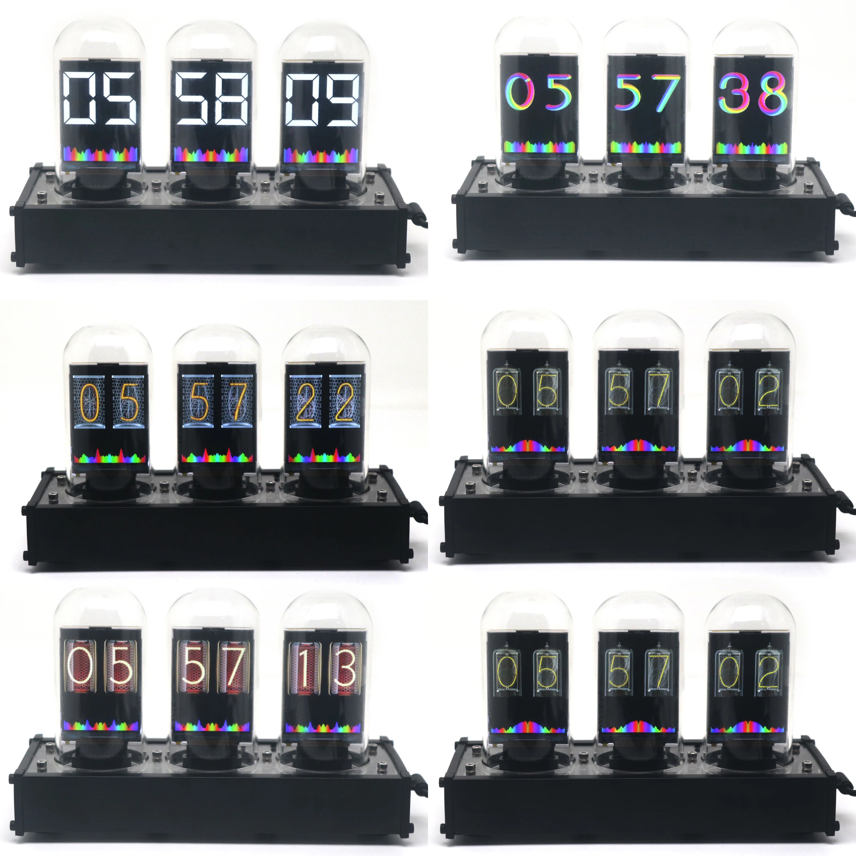 Аналоговые часы Nixie Tube WiFi, 2,6 дюйма, IPS-дисплей, стиль времени, голосовой музыкальный спектр, современный ретро-стол, домашний/офисный декор, цифровые часы
Аналоговые часы Nixie Tube WiFi, 2,6 дюйма, IPS-дисплей, стиль времени, голосовой музыкальный спектр, современный ретро-стол, домашний/офисный декор, цифровые часы