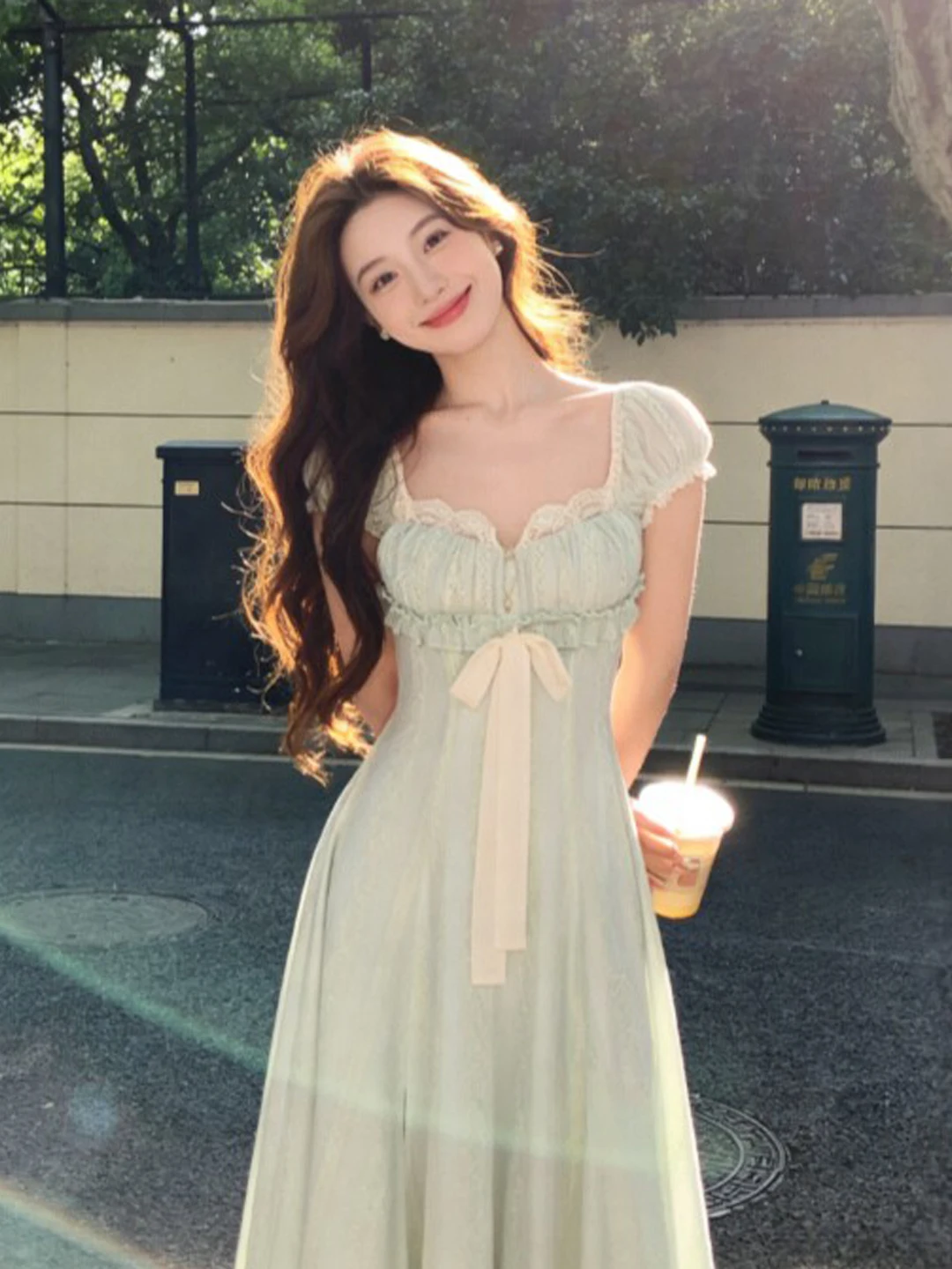 Sweet Bowknot Waist Cinching Summer Dress Square Collar Long Fairy Skirt Soft Cotton Business Casual Wedding Party City Walk
Sweet Bowknot Waist Cinching Summer Dress Square Collar Long Fairy Skirt Soft Cotton Business Casual Wedding Party City Walk