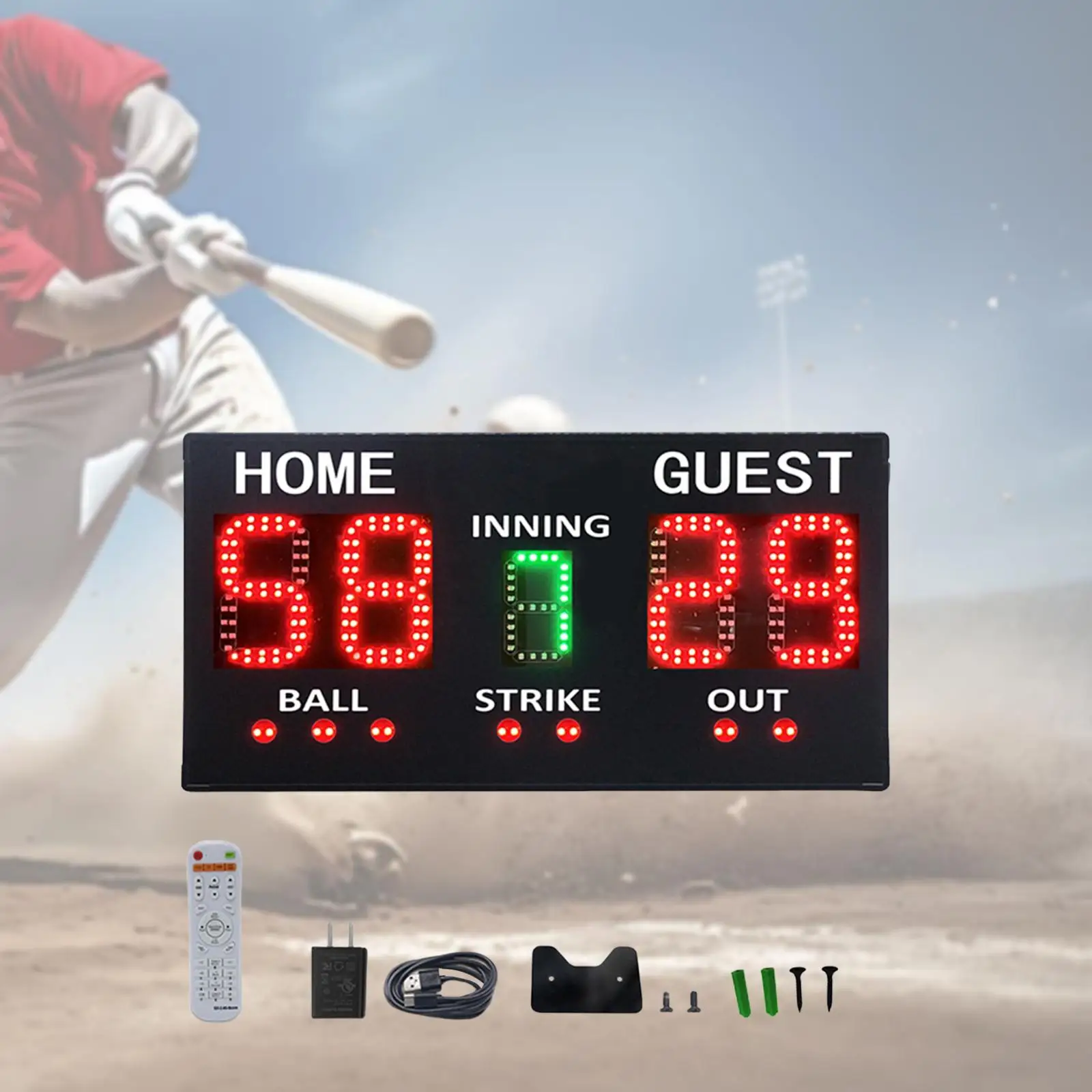 Portable Baseball Scoreboard Professional Players Electronic LED Baseball Scoreboard for Outdoor Practice Training Indoor Fence
Portable Baseball Scoreboard Professional Players Electronic LED Baseball Scoreboard for Outdoor Practice Training Indoor Fence