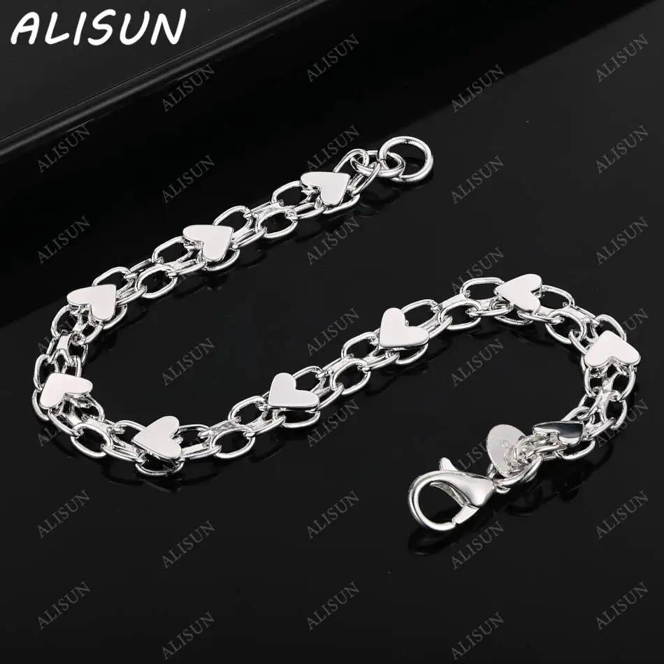 ALISUN 925 Sterling Silver Hearts Chain Bracelets For Women Anniversary Gift Popular Wild Fashion Romantic Jewelry
ALISUN 925 Sterling Silver Hearts Chain Bracelets For Women Anniversary Gift Popular Wild Fashion Romantic Jewelry