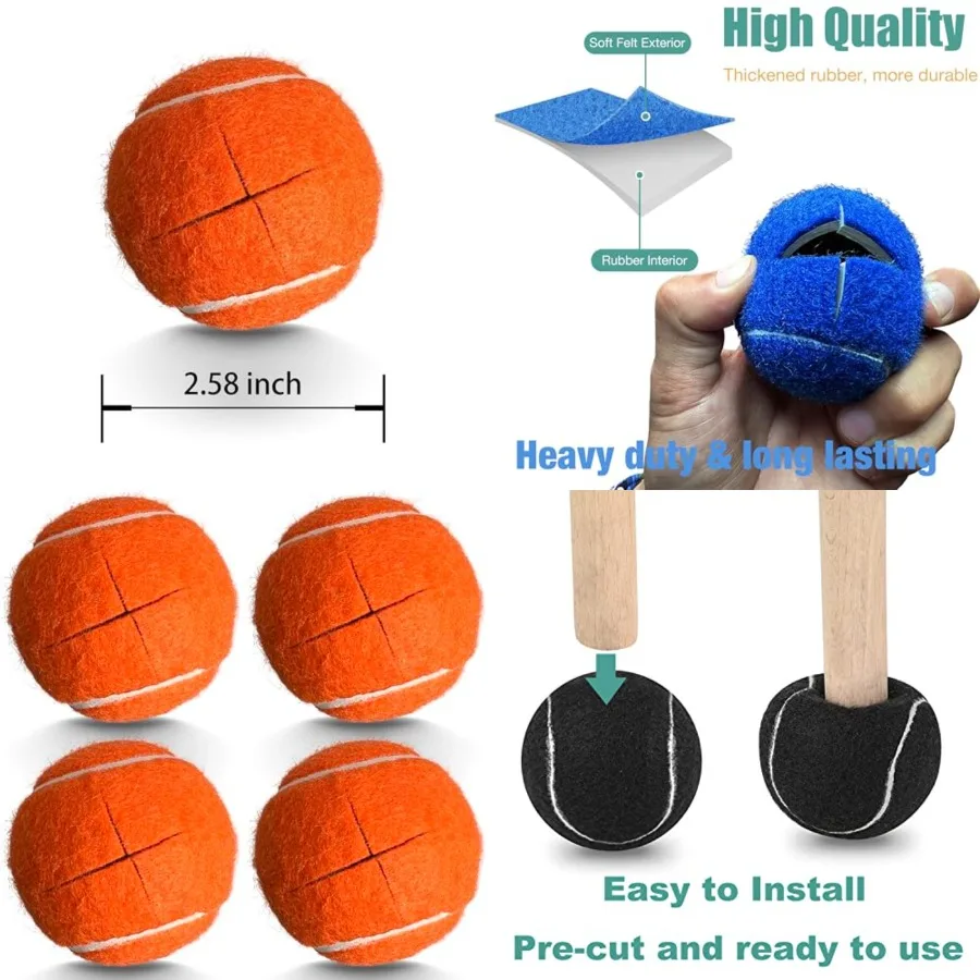 Precut Tennis Balls for Walkers, 4 PCS Heavy Duty Long Lasting Glide Balls - Precut for Easy Installation, Universal Felt Pads
Precut Tennis Balls for Walkers, 4 PCS Heavy Duty Long Lasting Glide Balls - Precut for Easy Installation, Universal Felt Pads