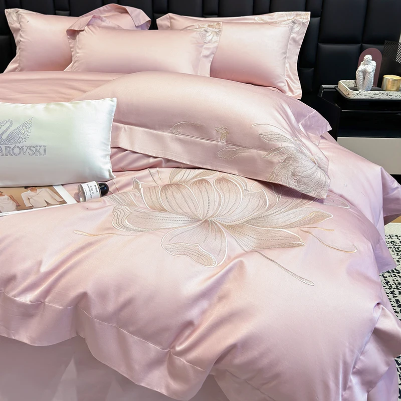 Pink Flower Embroidery Cotton Bedding Set, Duvet Cover, Linen Fitted Sheet, Pillowcases, Home Textile
Pink Flower Embroidery Cotton Bedding Set, Duvet Cover, Linen Fitted Sheet, Pillowcases, Home Textile