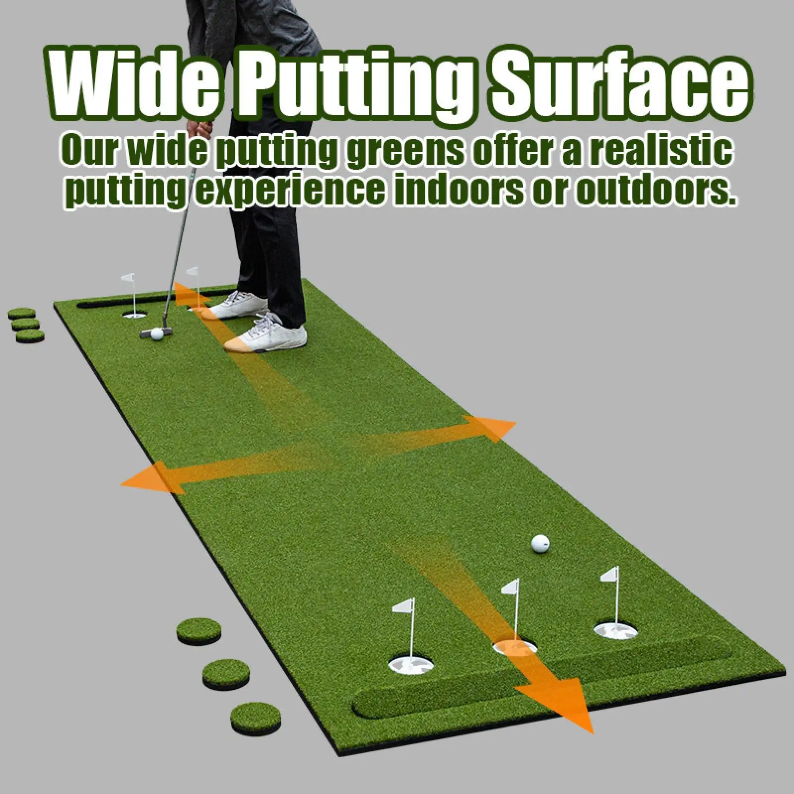 Golf Putting Green Putting Mat with Bumpers Improve Skills Training Aid Practice Mat for Yard Office Outdoor Backyard
Golf Putting Green Putting Mat with Bumpers Improve Skills Training Aid Practice Mat for Yard Office Outdoor Backyard