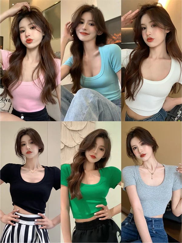 Slim Fit High Waist Short Sleeve T-Shirt Women's Summer Fashion Design U-Neck Base Shirt Casual Wear Polyester Spandex Blend
Slim Fit High Waist Short Sleeve T-Shirt Women's Summer Fashion Design U-Neck Base Shirt Casual Wear Polyester Spandex Blend