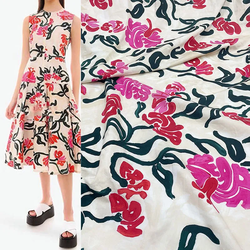 Fashion Graffiti Abstract Chrysanthemum Printed Poplin Cotton Fabric For Woman's Dress Blouse Pants DIY Cloth Sewing Material
Fashion Graffiti Abstract Chrysanthemum Printed Poplin Cotton Fabric For Woman's Dress Blouse Pants DIY Cloth Sewing Material