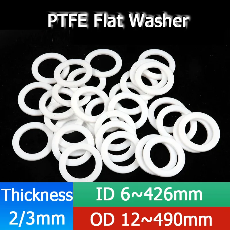 PTFE Flat Washer Flange Pressure Gauge Water Pipe Joint Gasket Spacer Sealing For Pressure Gage High Temperature Resistance
PTFE Flat Washer Flange Pressure Gauge Water Pipe Joint Gasket Spacer Sealing For Pressure Gage High Temperature Resistance