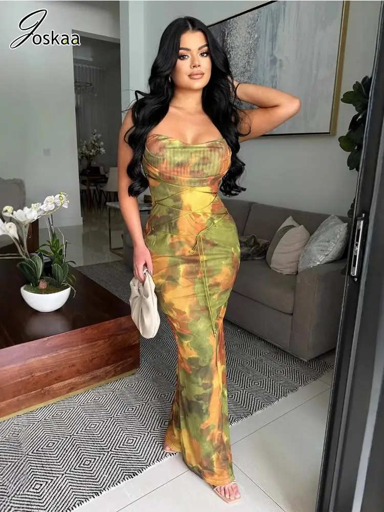 Joskaa Tie Dye Print Bandage Maxi Dress Women Hipster Sexy Spaghetti Strap Sleeveless Skinny Vestidos 2025 Holiday Beachwear
Joskaa Tie Dye Print Bandage Maxi Dress Women Hipster Sexy Spaghetti Strap Sleeveless Skinny Vestidos 2025 Holiday Beachwear