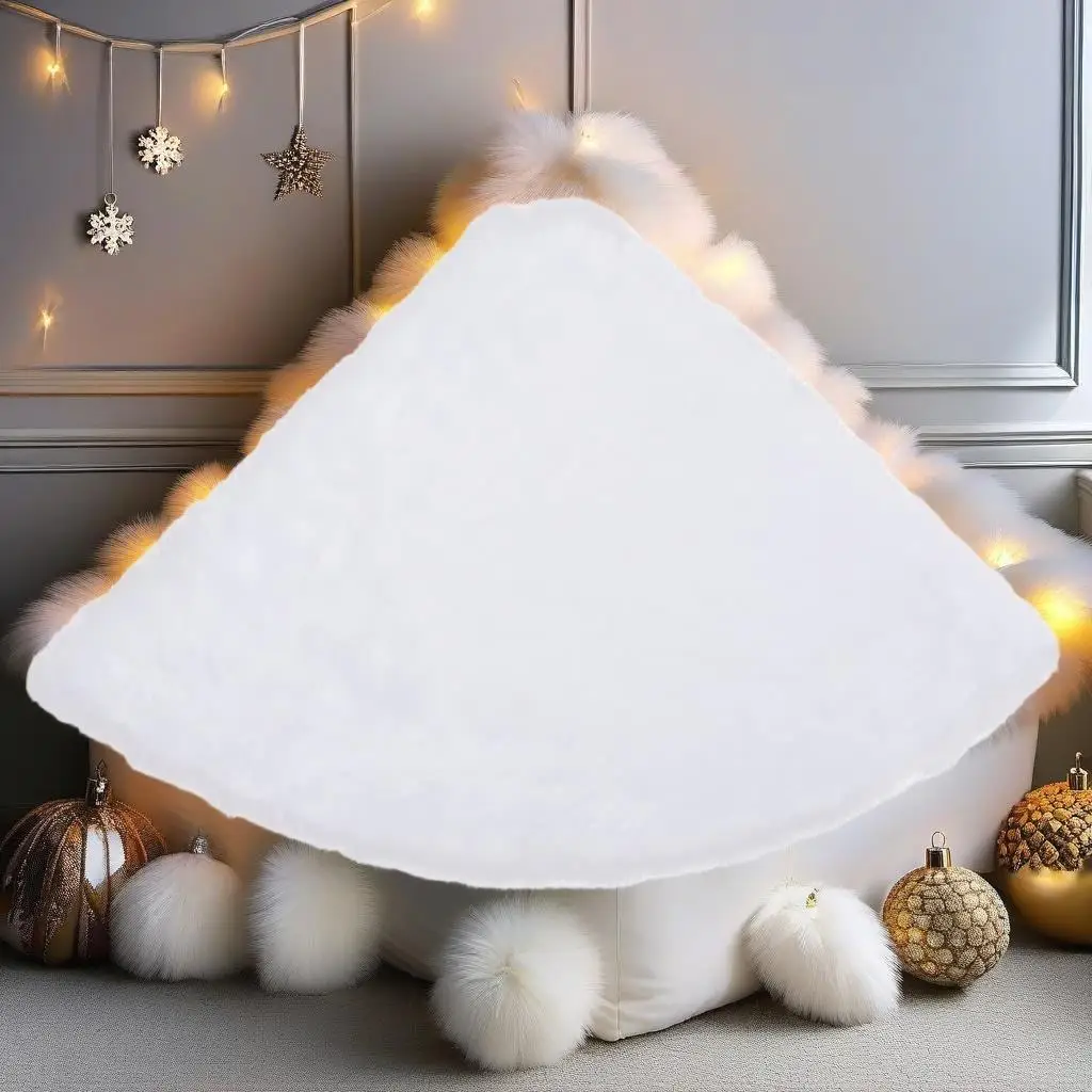 48'' White Faux Christmas Tree Skirt - Festive Holiday Decor for Home & Events
48'' White Faux Christmas Tree Skirt - Festive Holiday Decor for Home & Events