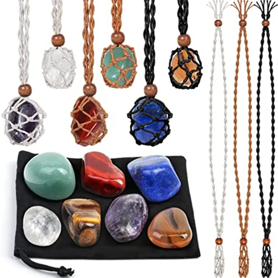 Crystals Necklace Holders and Healing Stones Set, 6Pcs Adjustable Crystal Cage with 7 Chakra Crystals and Healing Stones for Yo
Crystals Necklace Holders and Healing Stones Set, 6Pcs Adjustable Crystal Cage with 7 Chakra Crystals and Healing Stones for Yo
