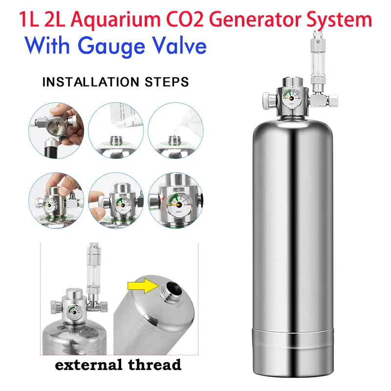 Aquarium CO2 Generator System Co2 Kit 1L 2LStainless Steel Cylinder Generator System Carbon Dioxide Reactor Kit Plants Aquariumm
Aquarium CO2 Generator System Co2 Kit 1L 2LStainless Steel Cylinder Generator System Carbon Dioxide Reactor Kit Plants Aquariumm
