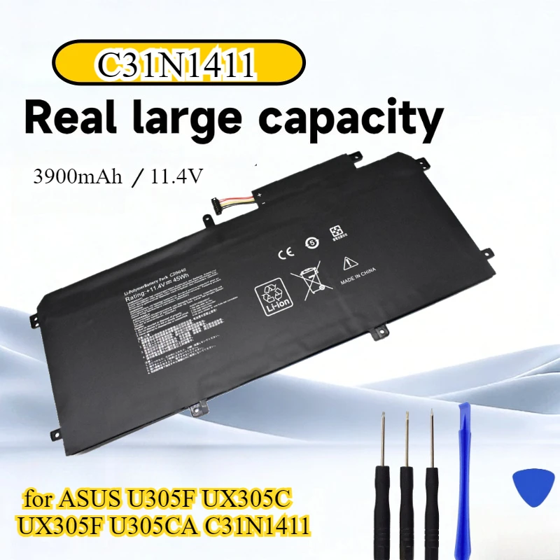 C31N1411 Laptop Battery for ASUS U305F UX305C UX305F U305CA C31N1411 11.4V 45Wh
C31N1411 Laptop Battery for ASUS U305F UX305C UX305F U305CA C31N1411 11.4V 45Wh