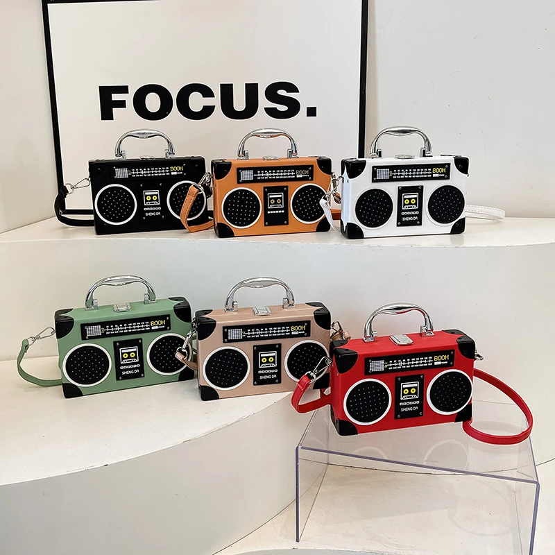 Novelty Boombox Design Mini Box Handbags Detachable Strap Funny Unique Shoulder Purse Retro Radio Shape Hard Case Crossbody Bags
Novelty Boombox Design Mini Box Handbags Detachable Strap Funny Unique Shoulder Purse Retro Radio Shape Hard Case Crossbody Bags